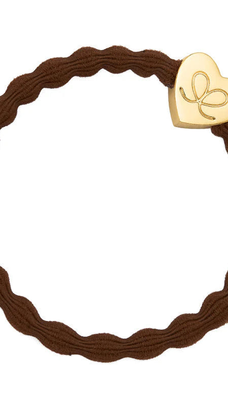 BYELOISE HAZEL BANGLE BAND WITH GOLD HEART CHARM