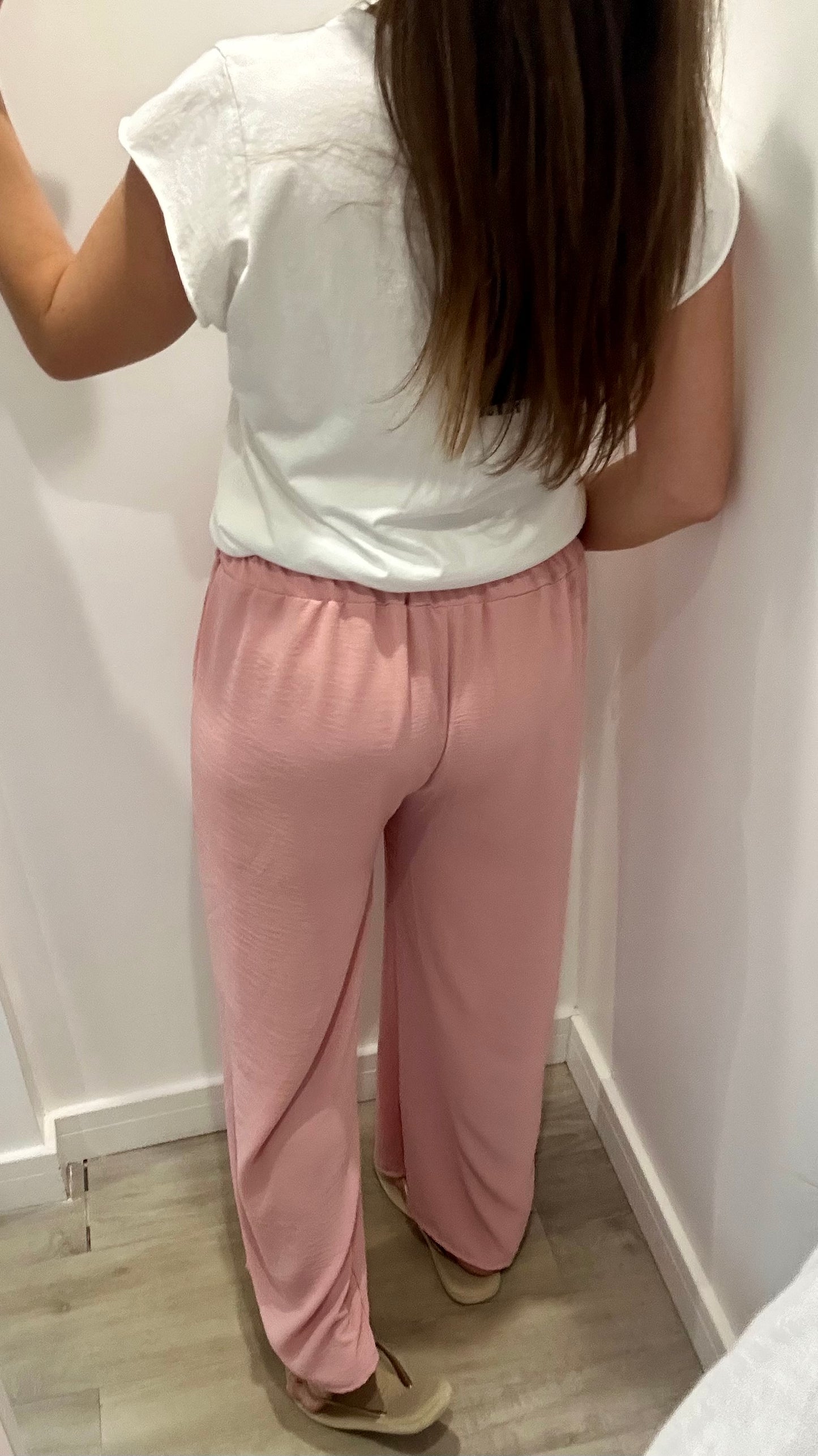 BLUSH PINK DRAWSTRING TROUSERS