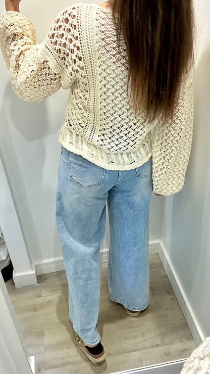 CREAM CROCHET CARDIGAN