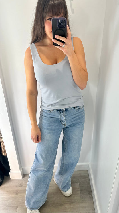 PALE GREY CAMI VEST TOP