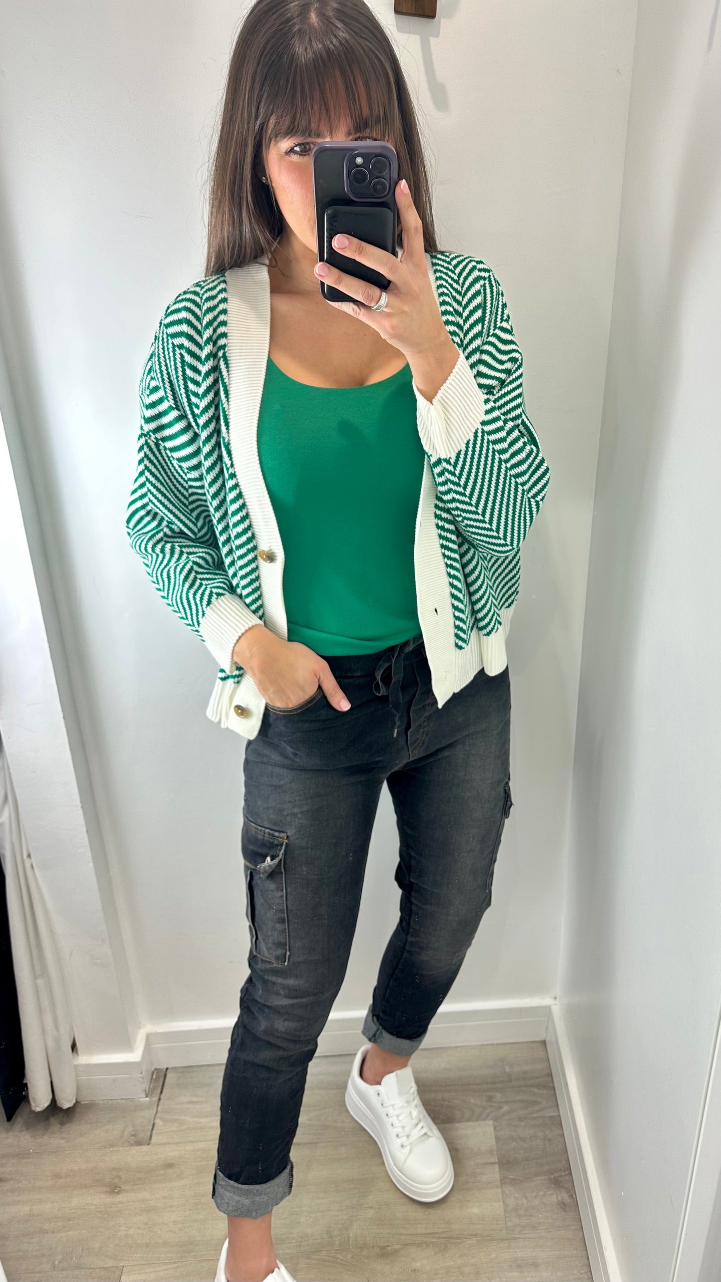 GREEN CAMI VEST TOP