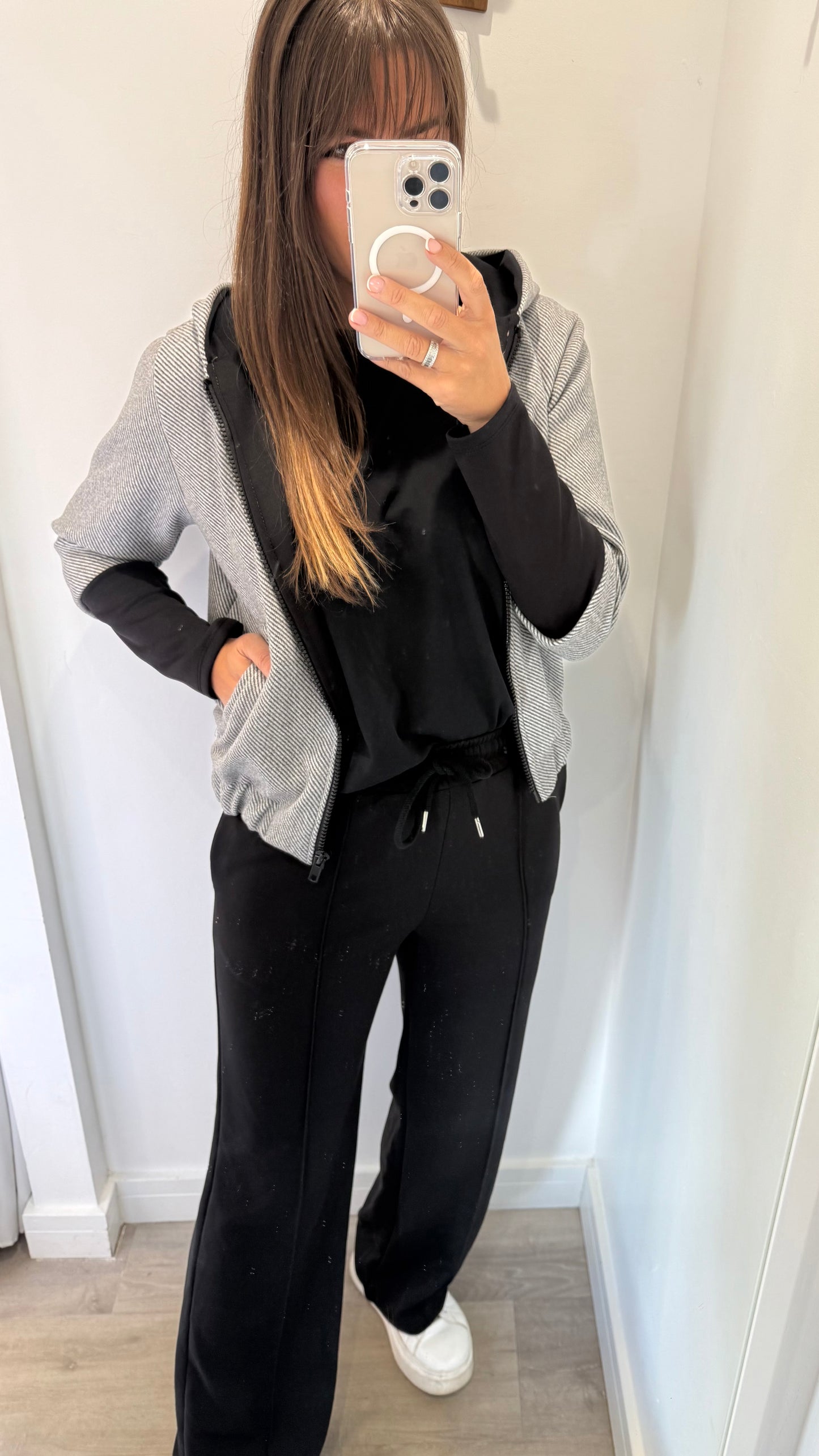 GREY CONTRAST BOMBER JACKET