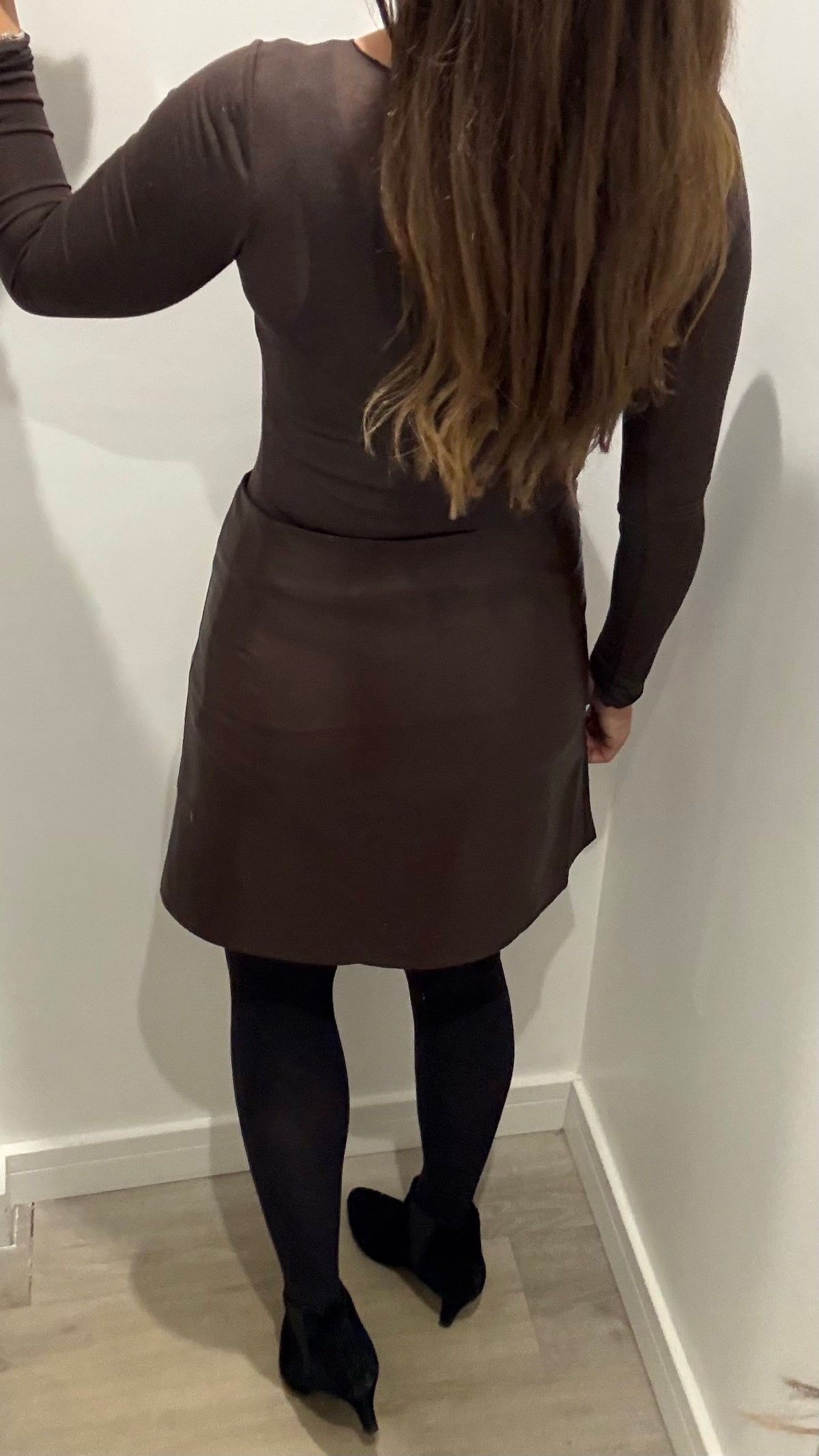 CHOCOLATE BROWN 10% CASHMERE MIX LONG SLEEVE TOP