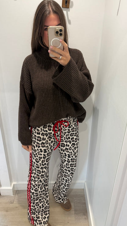 CHOCOLATE BROWN CHUNKY ZIP THROUGH KNIT CARDIGAN