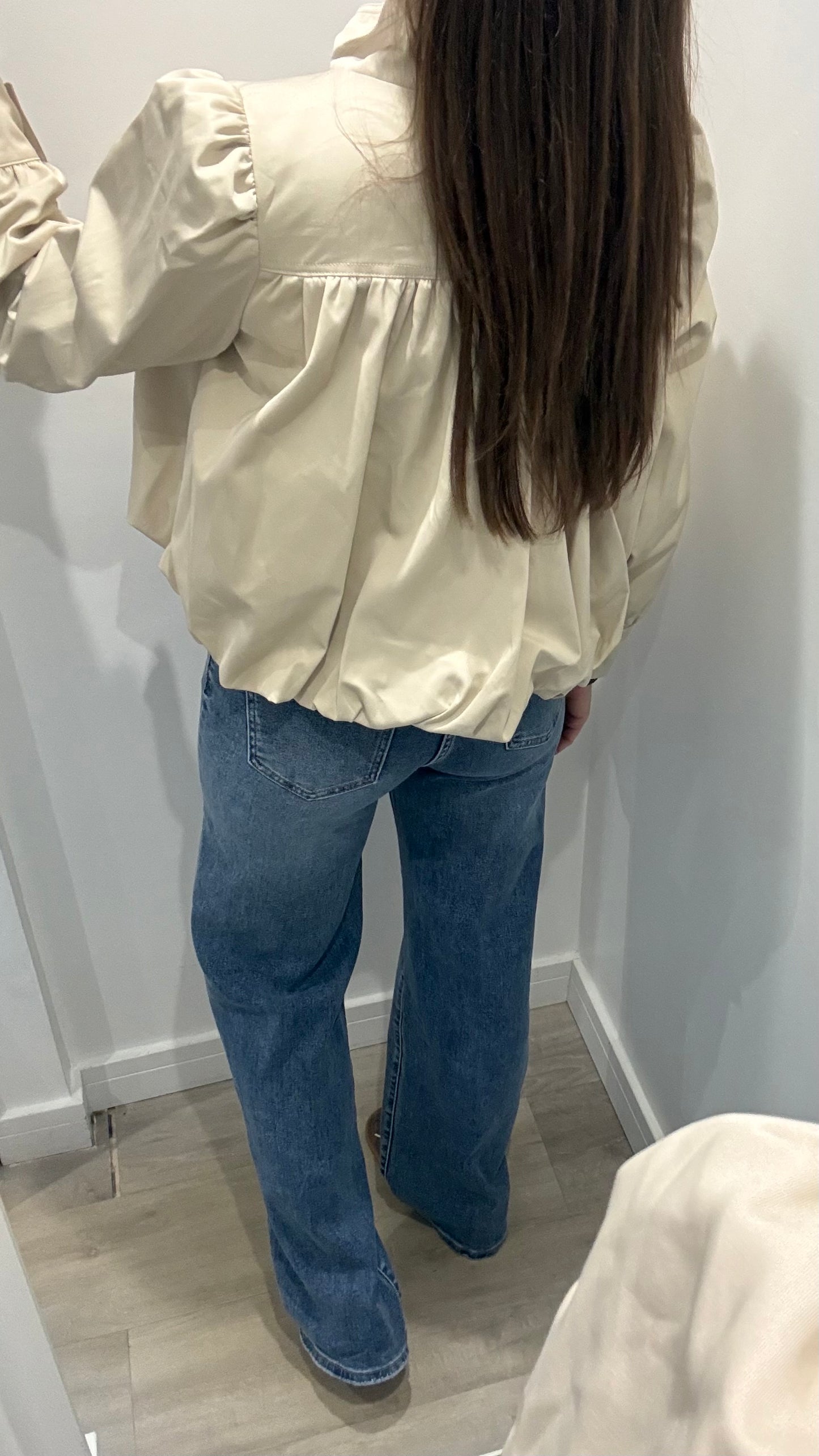 CREAM PUFF HEM FUNNEL NECK JACKET