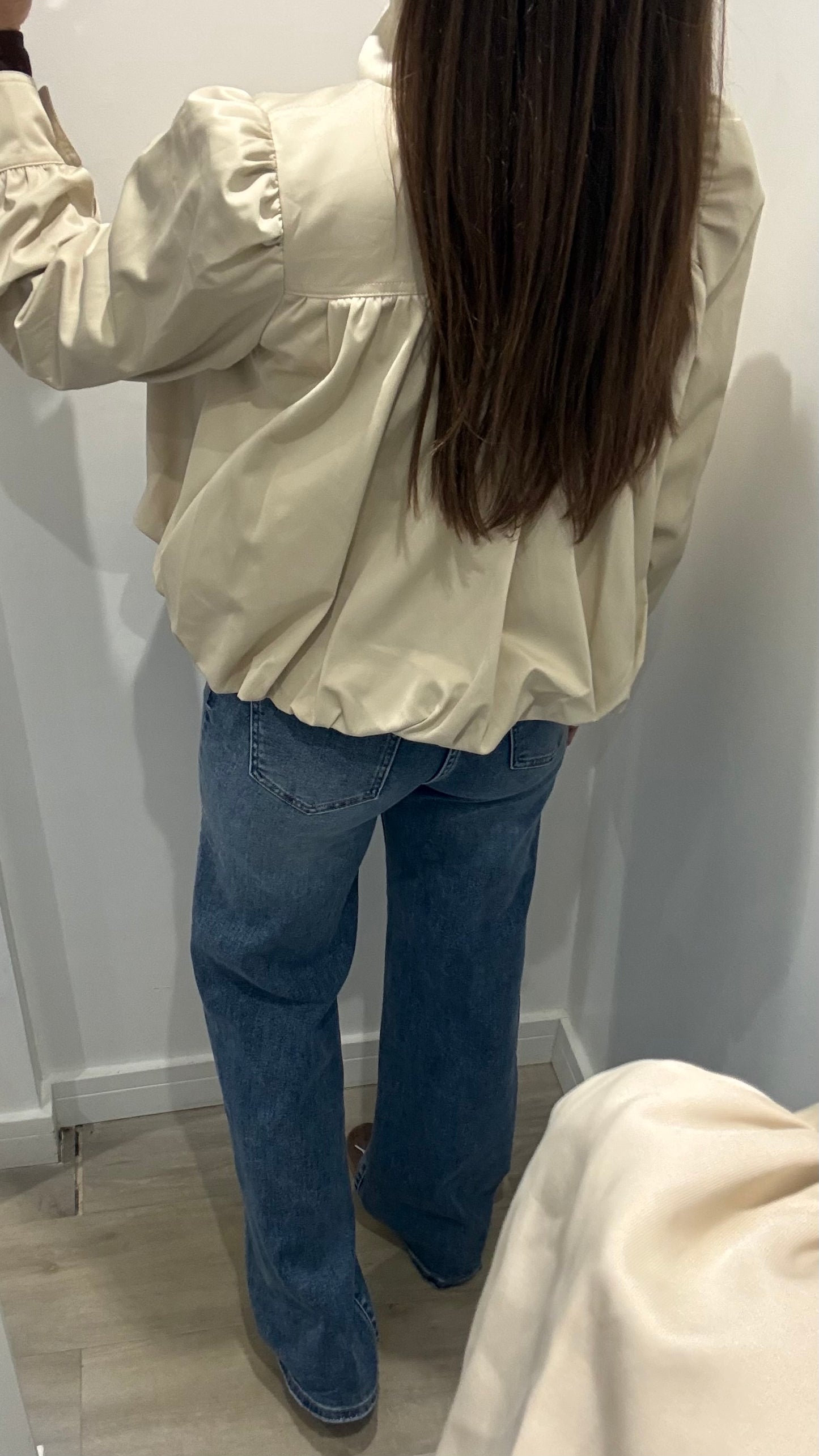 CREAM PUFF HEM FUNNEL NECK JACKET