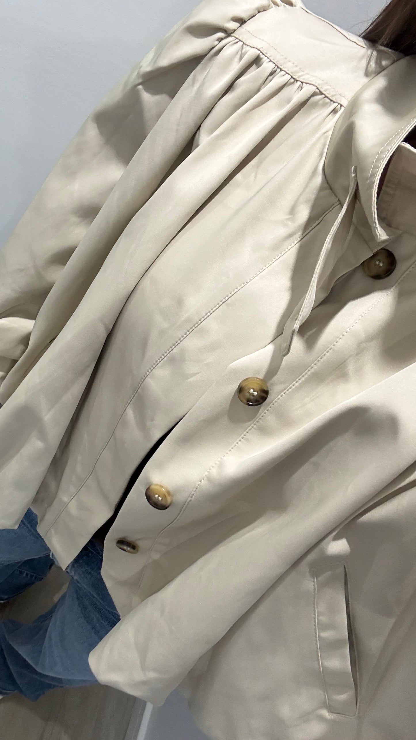 CREAM PUFF HEM FUNNEL NECK JACKET