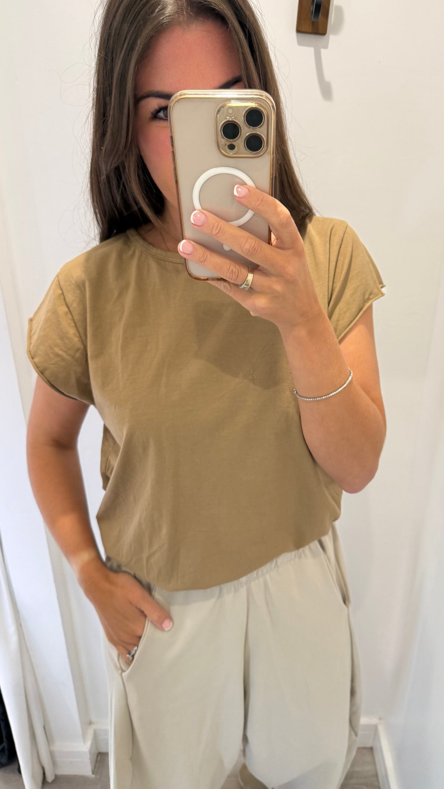 CAMEL EVERYDAY CAP SLEEVE TEE