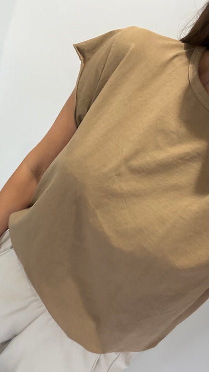 CAMEL EVERYDAY CAP SLEEVE TEE