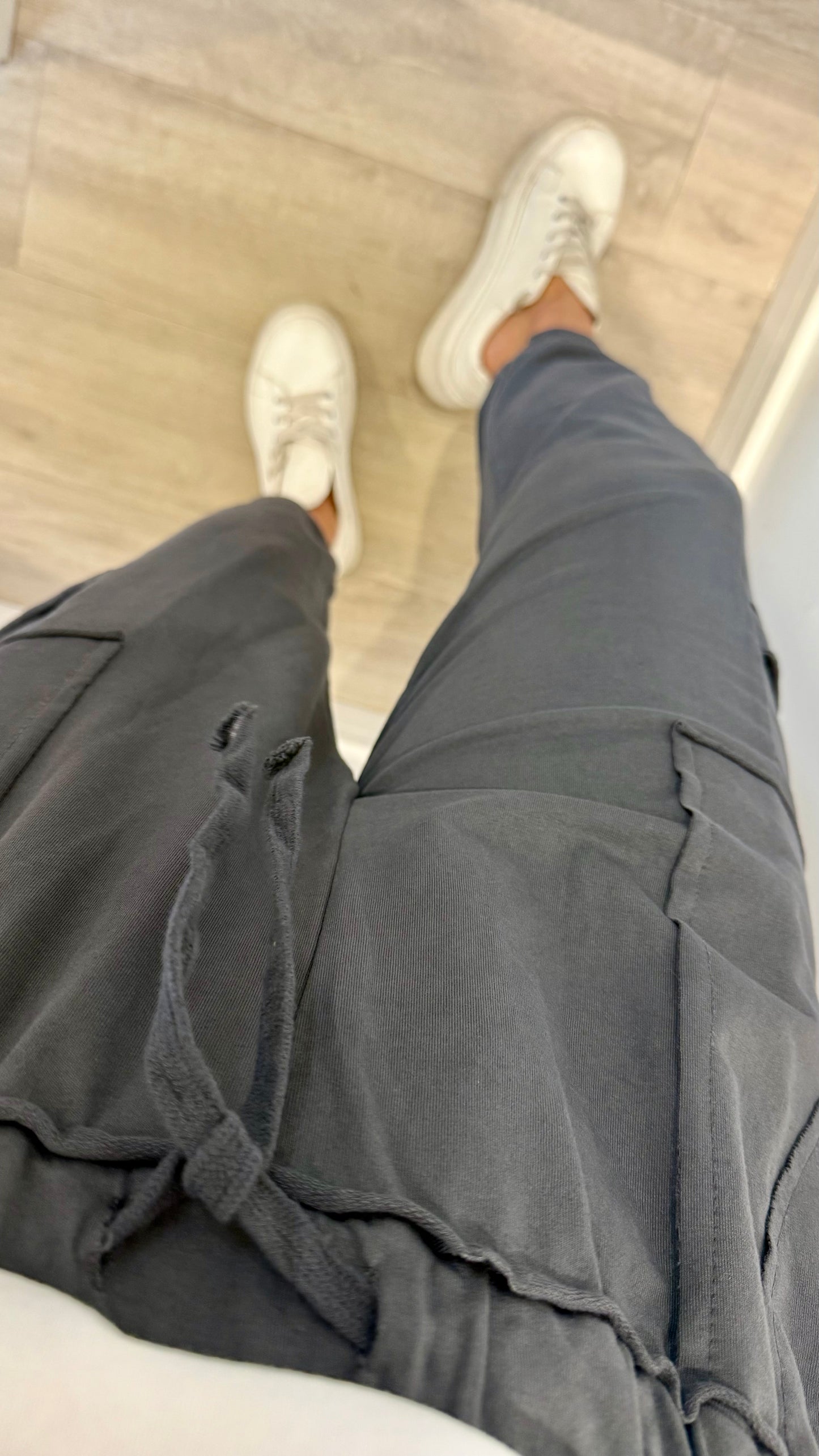 CHARCOAL POCKET JOGGER SWEAT PANTS