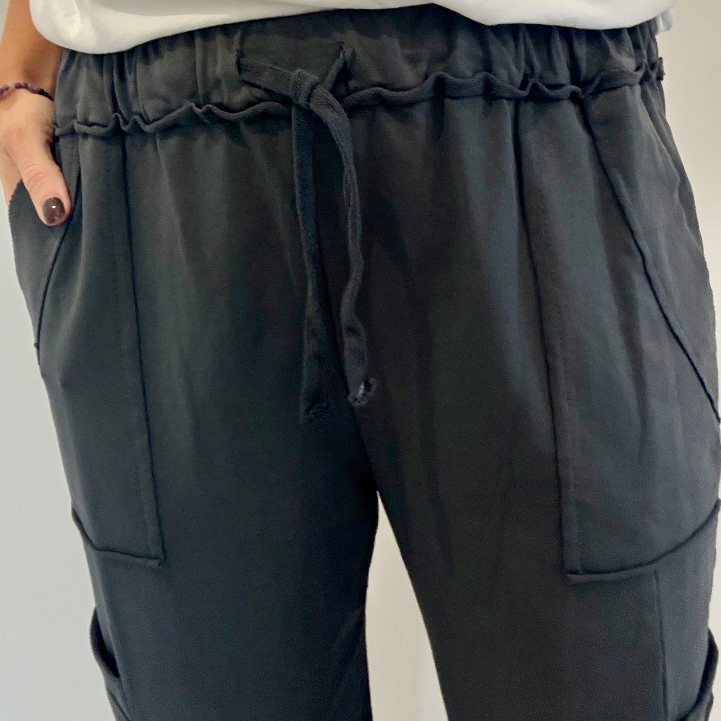 CHARCOAL POCKET JOGGER SWEAT PANTS