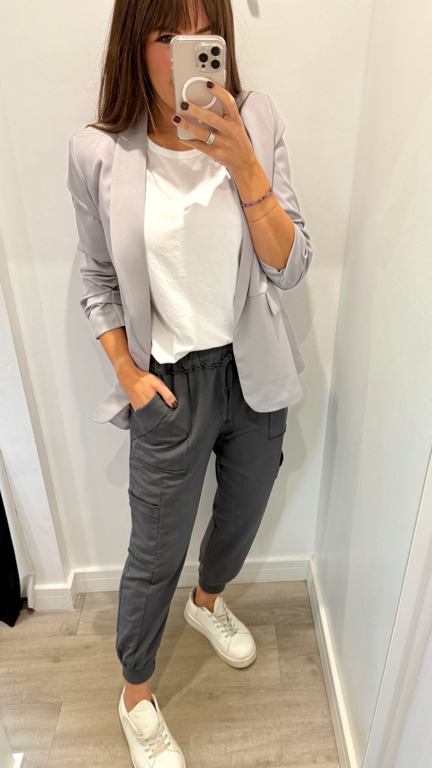 CHARCOAL POCKET JOGGER SWEAT PANTS