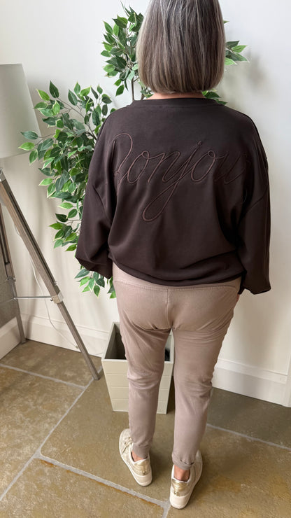 CHOCOLATE BROWN BONJOUR SWEAT