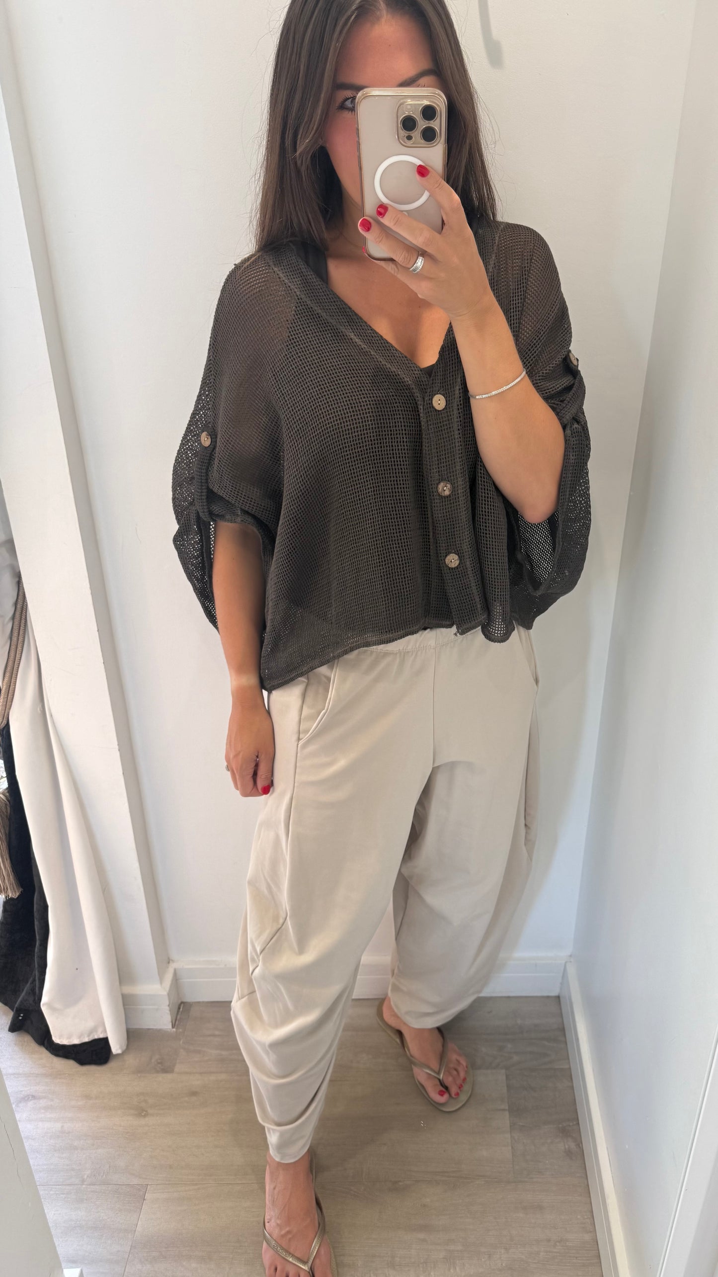CHOCOLATE BROWN FINE KNIT BATWING CARDIGAN