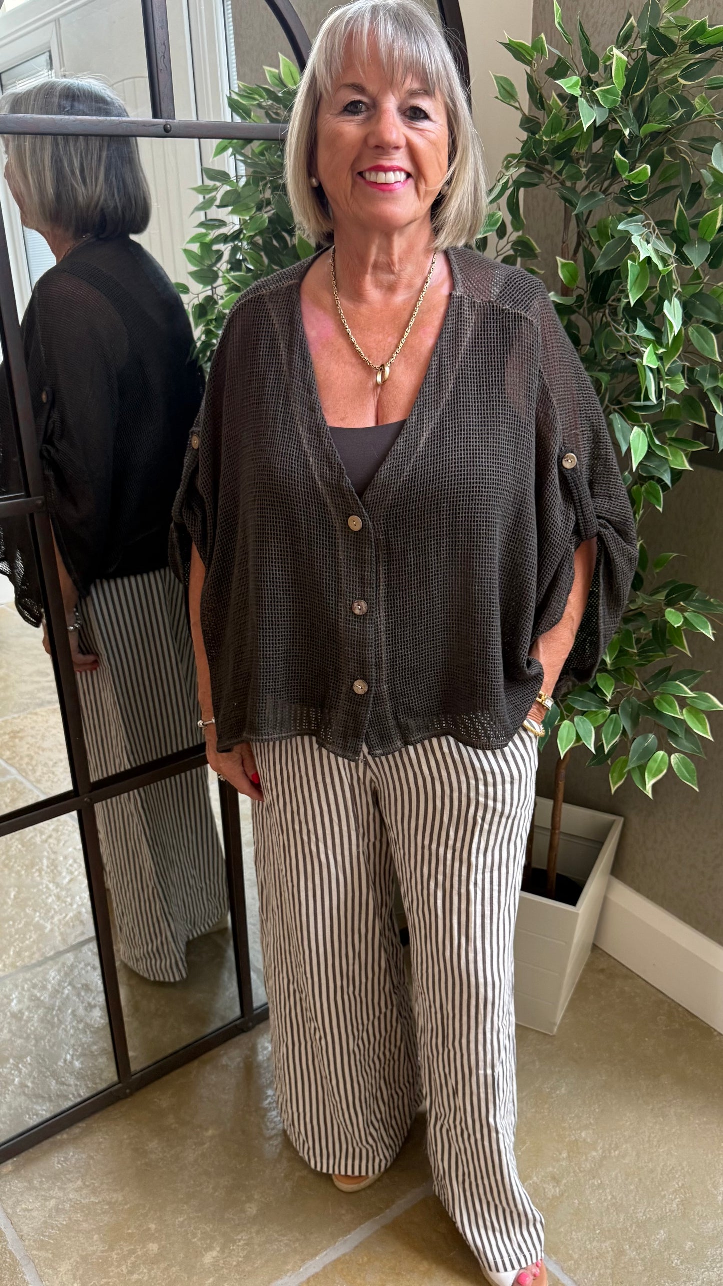 CHOCOLATE BROWN FINE KNIT BATWING CARDIGAN