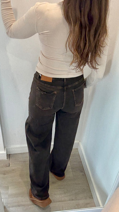 CHOCOLATE BROWN DAD FIT JEANS