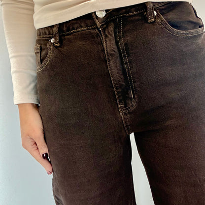 CHOCOLATE BROWN DAD FIT JEANS