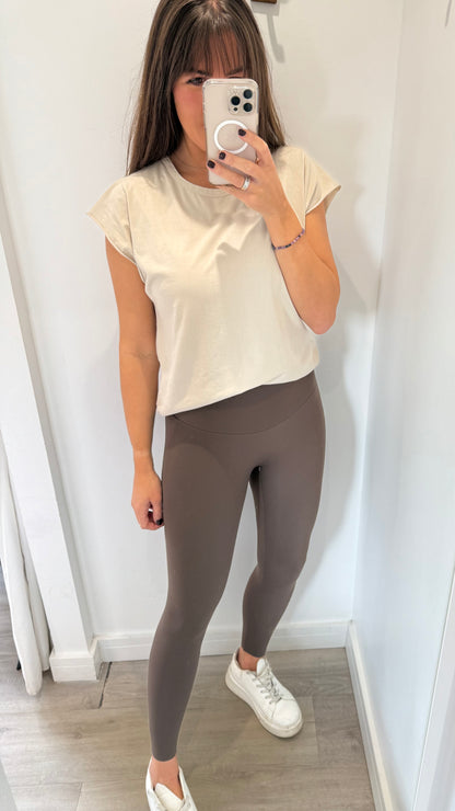 CHOCOLATE BROWN HIGH WAISTED SCULPT LEGGINGS