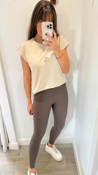 CHOCOLATE BROWN HIGH WAISTED SCULPT LEGGINGS