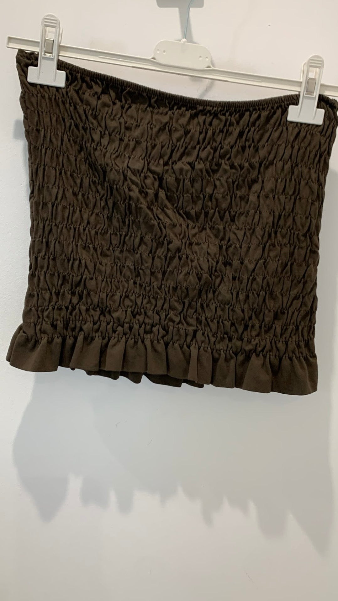 CHOCOLATE SHIRRED BOOB TUBE (PRE-ORDER)