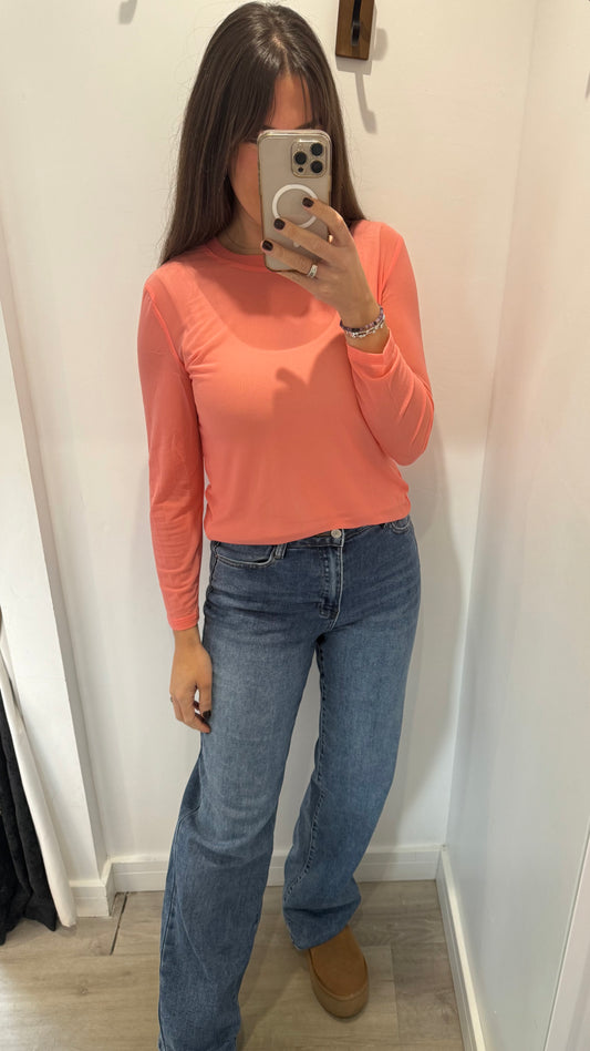 CORAL SHEER TOP