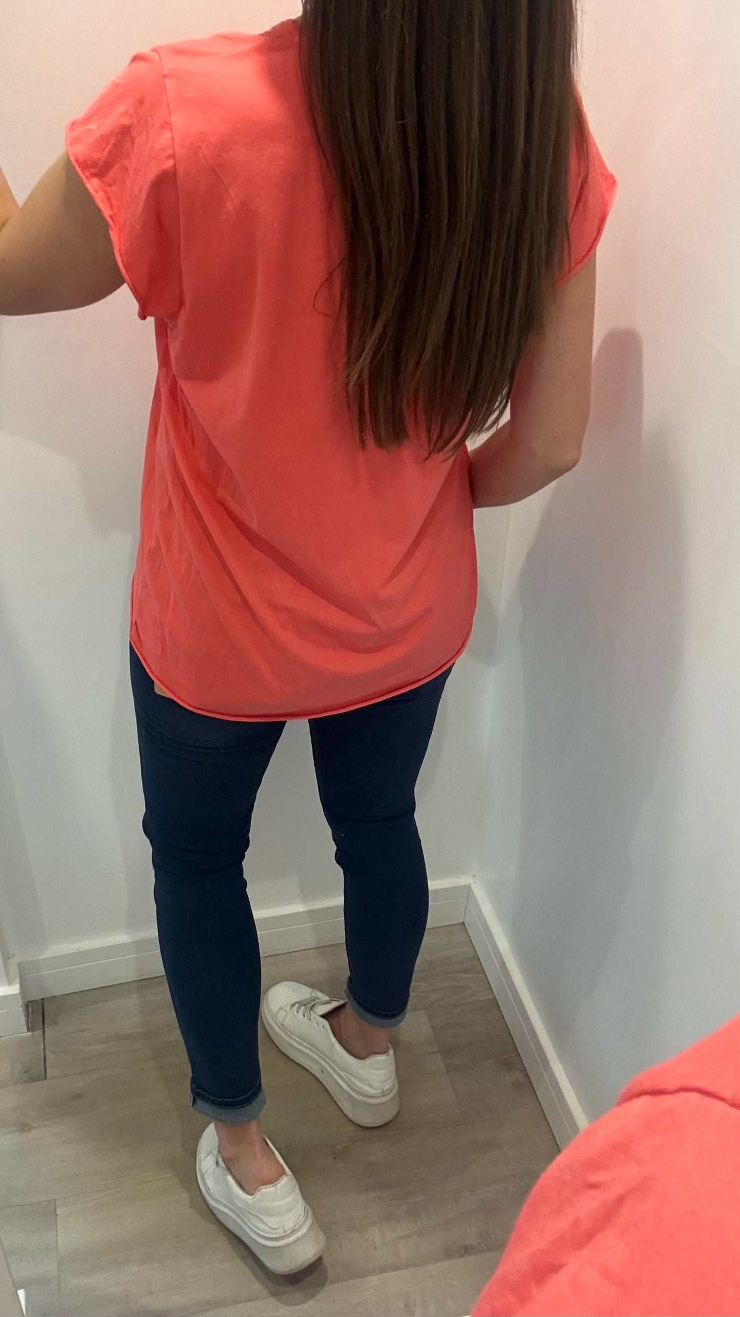 CORAL CAP SLEEVE TEE