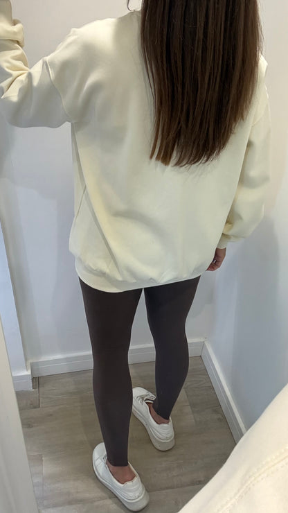 CREAM RENDEZ VOUS OVERSIZED SWEAT