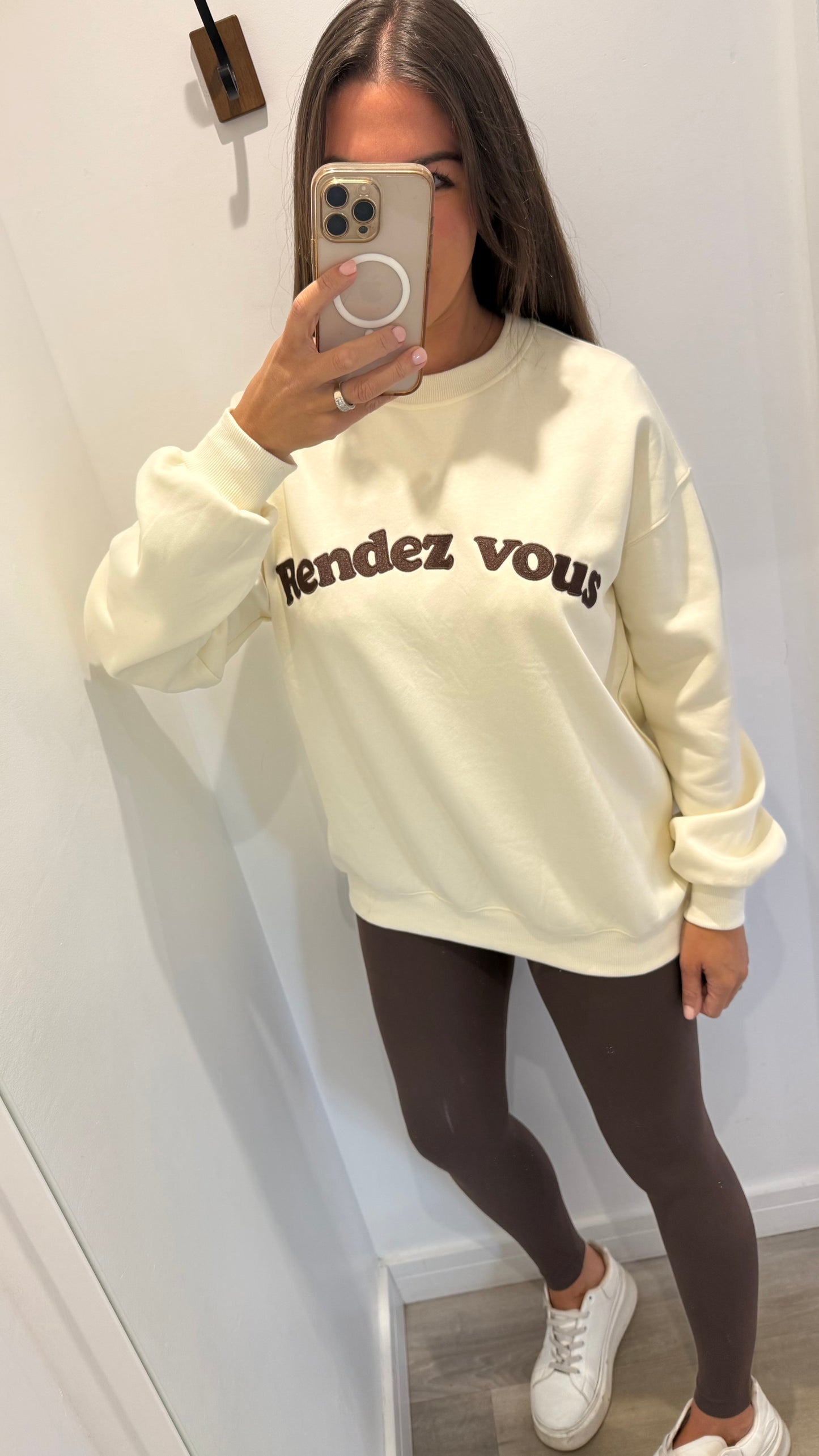CREAM RENDEZ VOUS OVERSIZED SWEAT