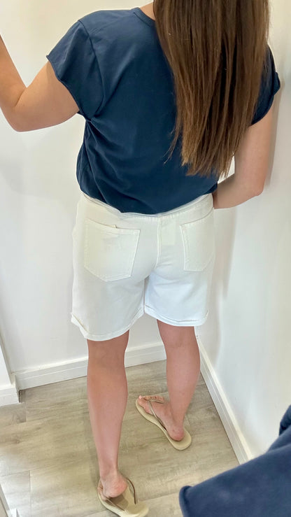 TOXIK WHITE DENIM BERMUDA SHORTS