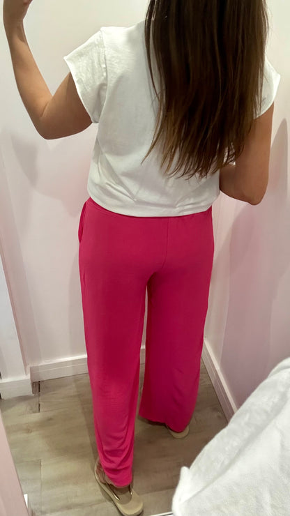 HOT PINK WIDE LEG TROUSERS