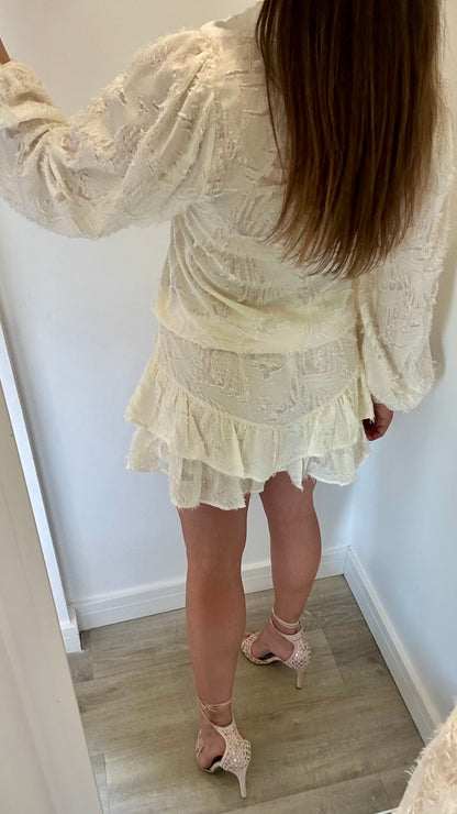 CREAM TEXTURED SKORT