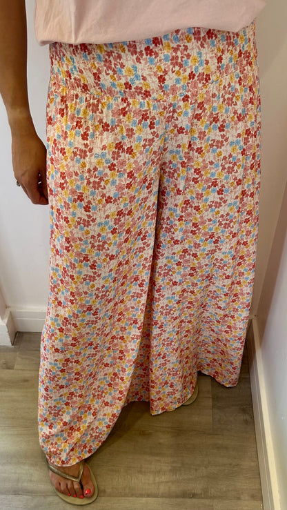 PINK AND CORAL PALAZZO TROUSERS