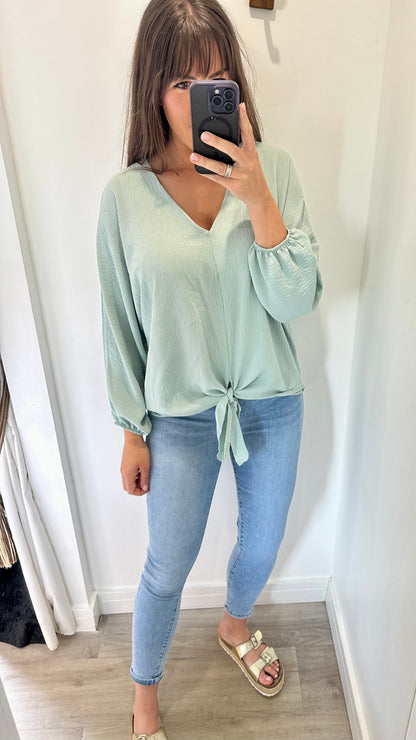 MINT TIE FRONT TOP