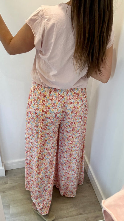 PINK AND CORAL PALAZZO TROUSERS