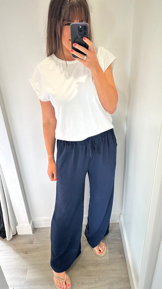NAVY DRAWSTRING TROUSERS - MATCHING TOP AVAILABLE