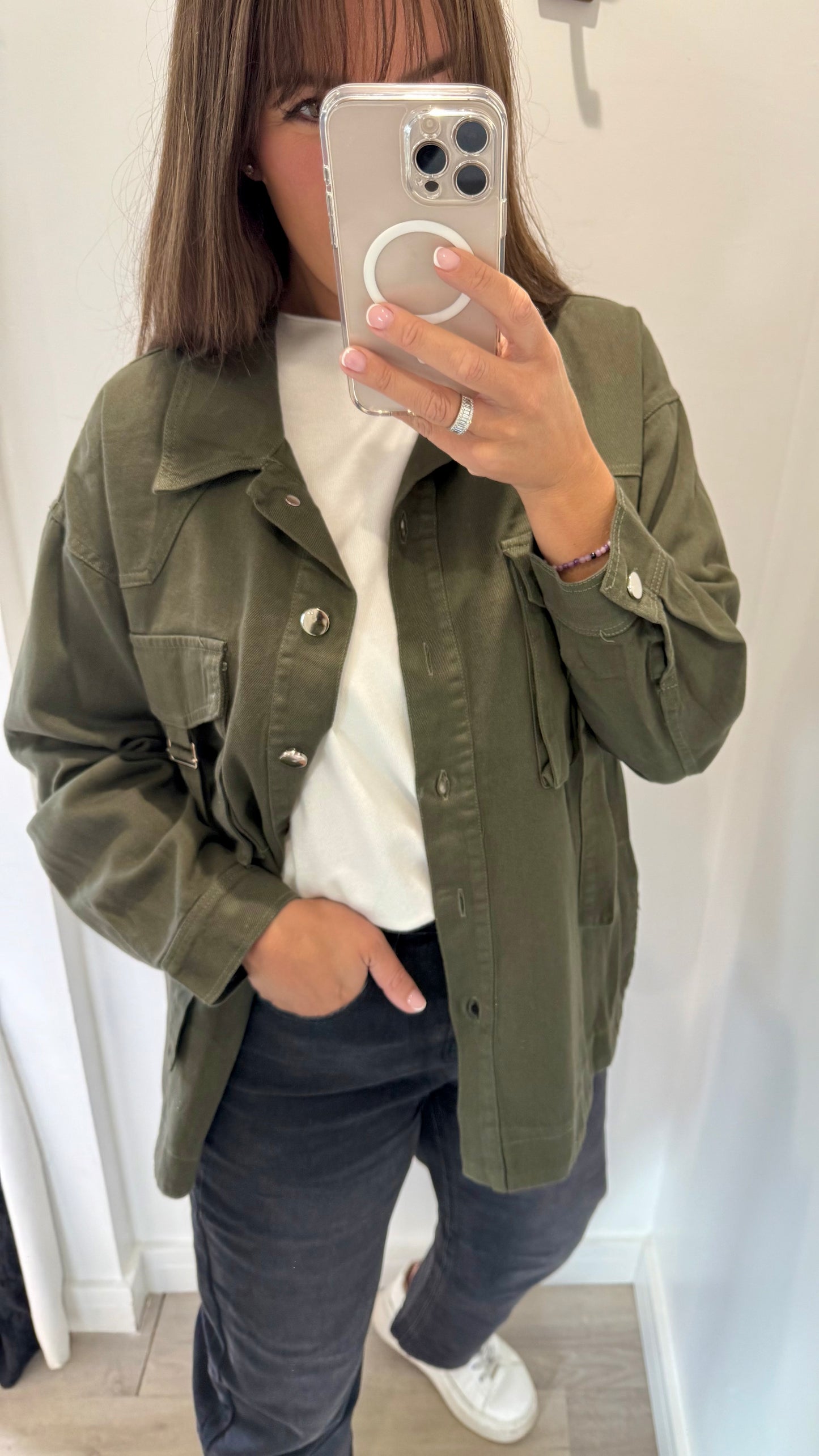 KHAKI COTTON SHACKET