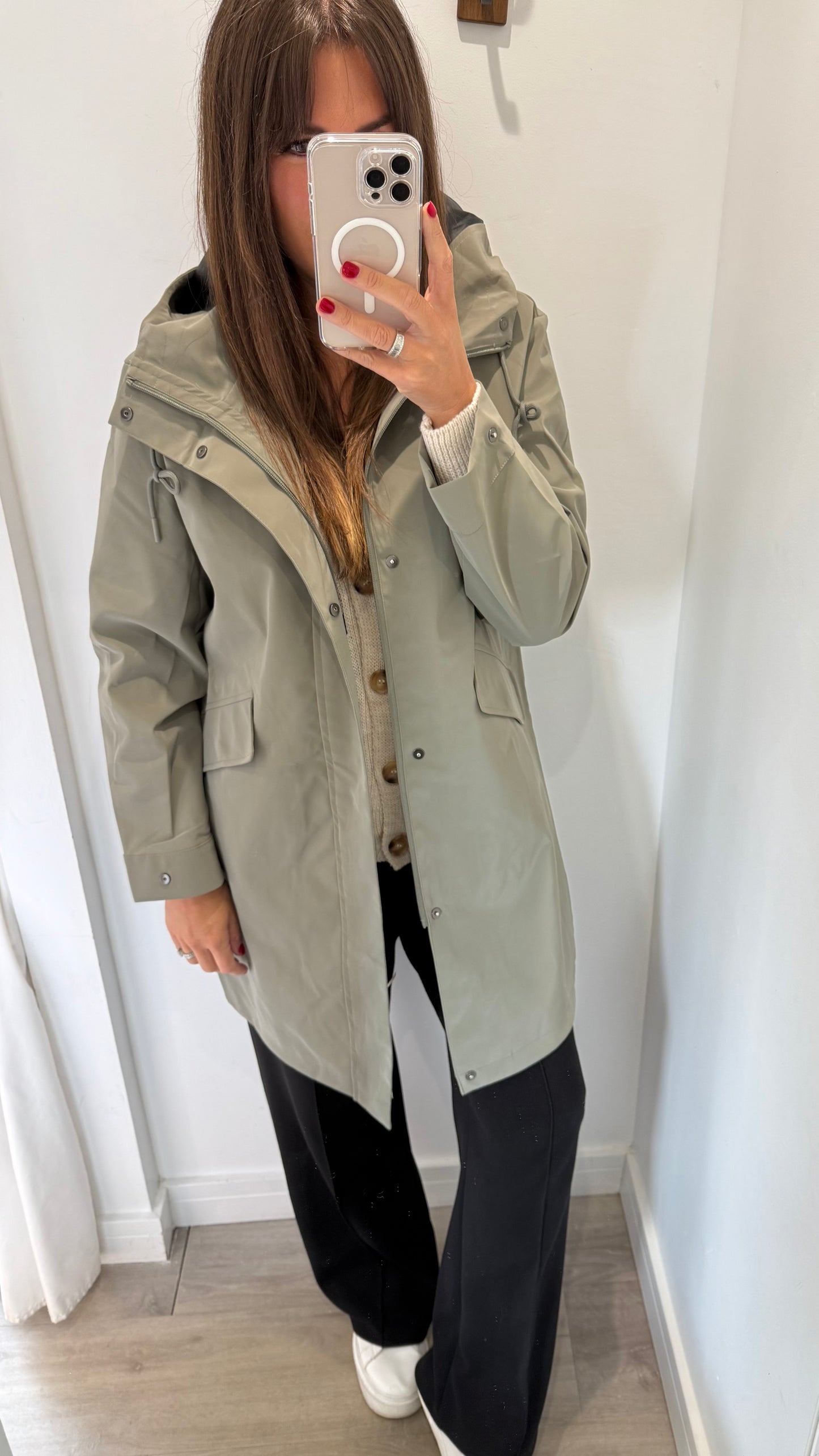 SAGE GREEN WATERPROOF MAC