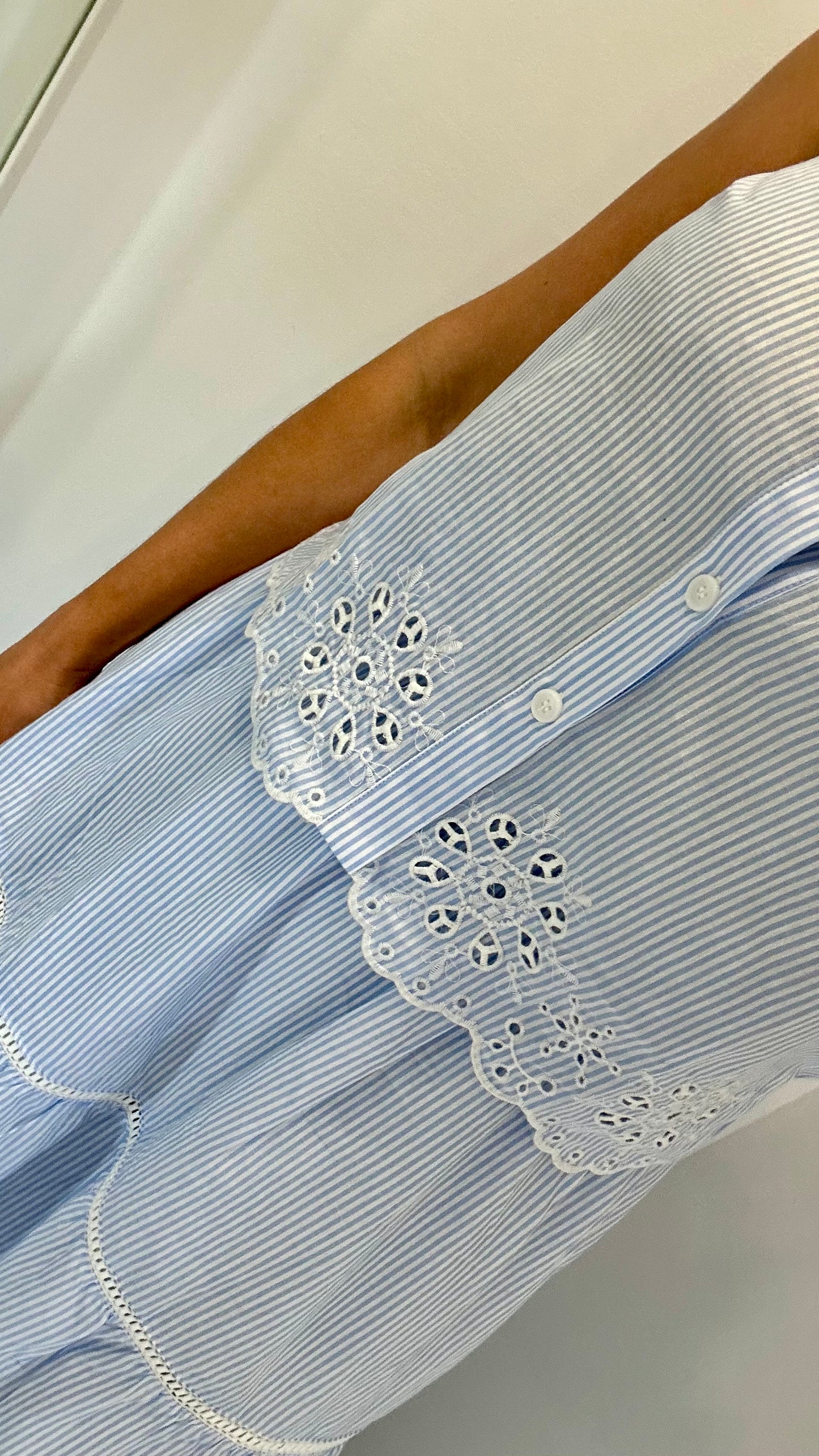 BLUE AND WHITE STRIPE CO-ORD - 100% COTTON TWO PIECE