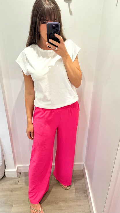 HOT PINK WIDE LEG TROUSERS