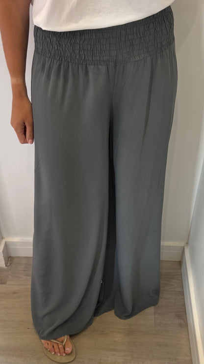 THE EVERYDAY FLOATY WIDE LEG TROUSERS - CHARCOAL