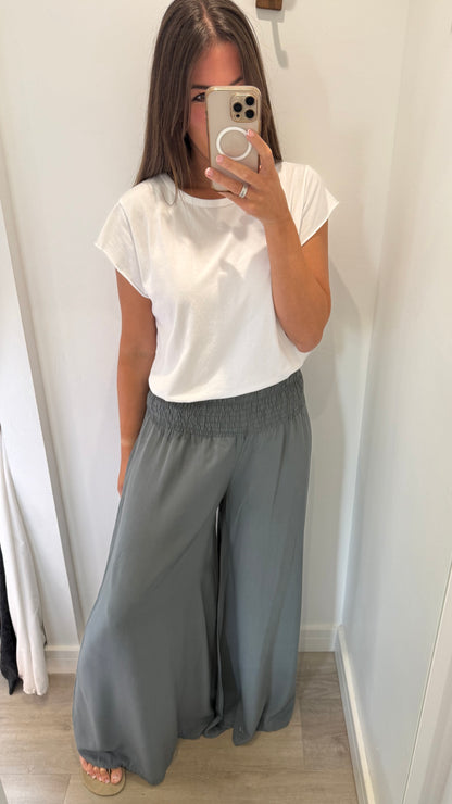 THE EVERYDAY FLOATY WIDE LEG TROUSERS - CHARCOAL