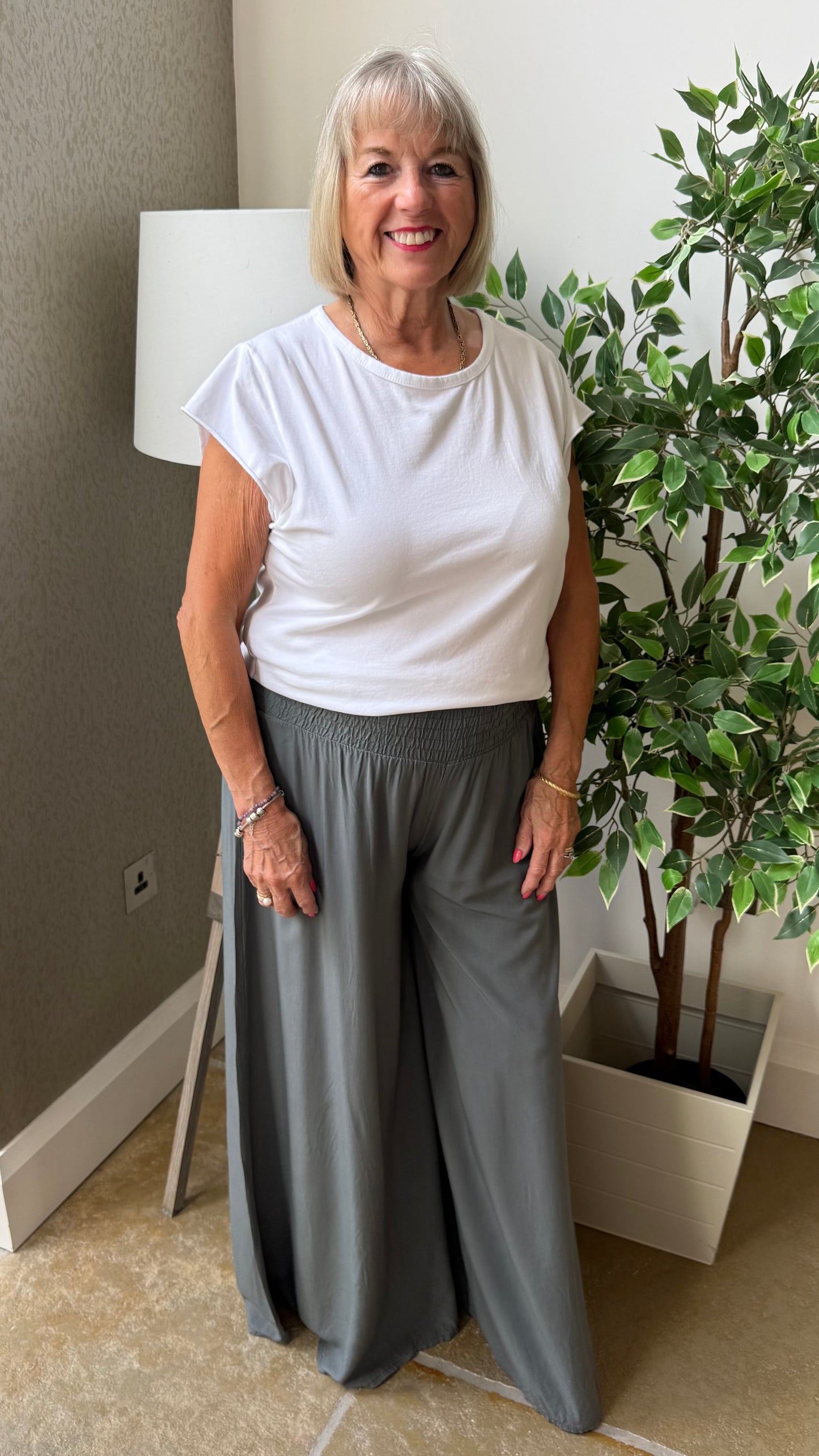 THE EVERYDAY FLOATY WIDE LEG TROUSERS - CHARCOAL