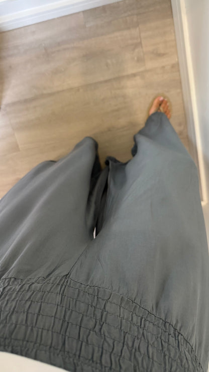THE EVERYDAY FLOATY WIDE LEG TROUSERS - CHARCOAL