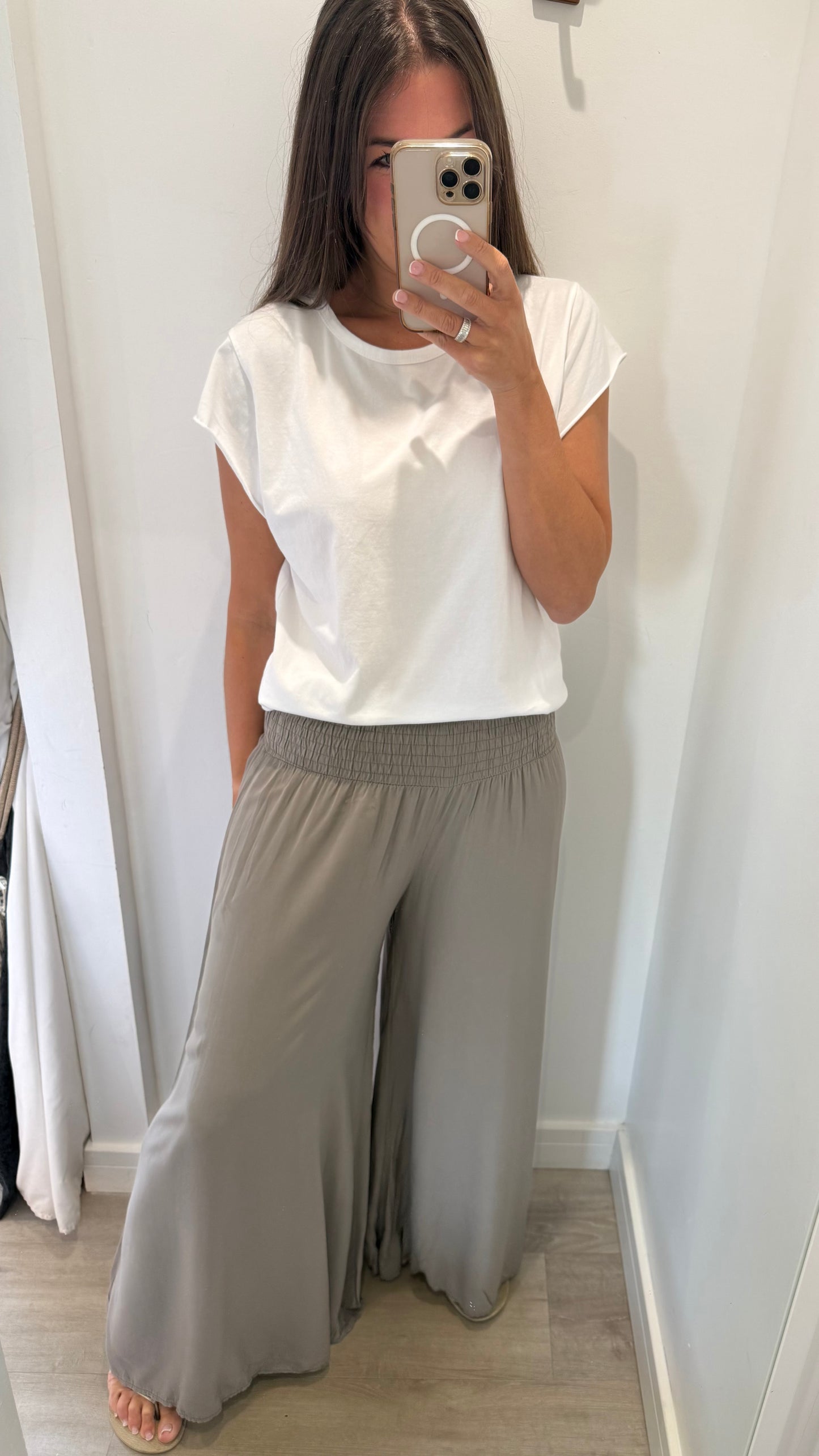 THE EVERYDAY FLOATY WIDE LEG TROUSERS - MOCHA