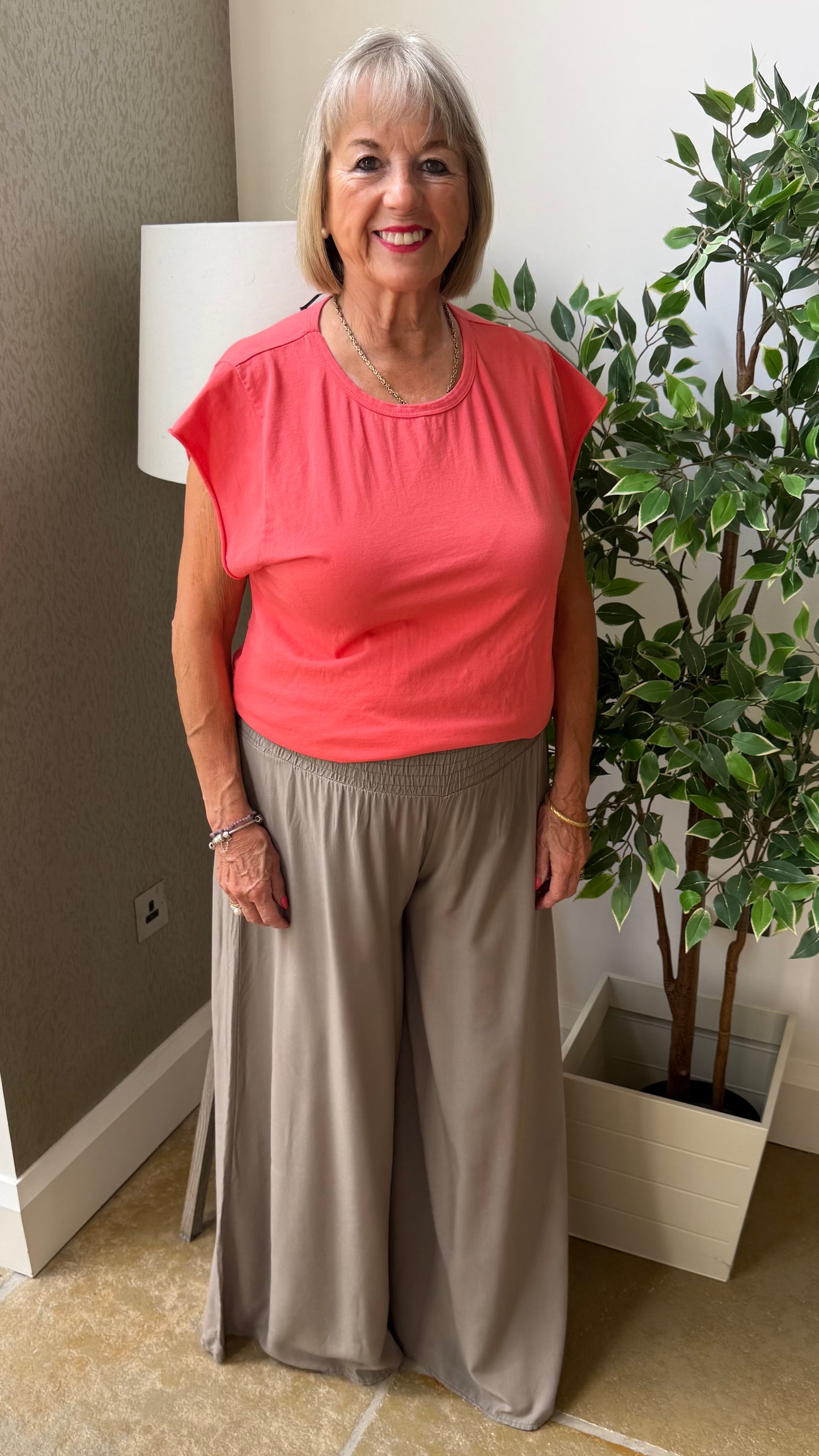 THE EVERYDAY FLOATY WIDE LEG TROUSERS - MOCHA
