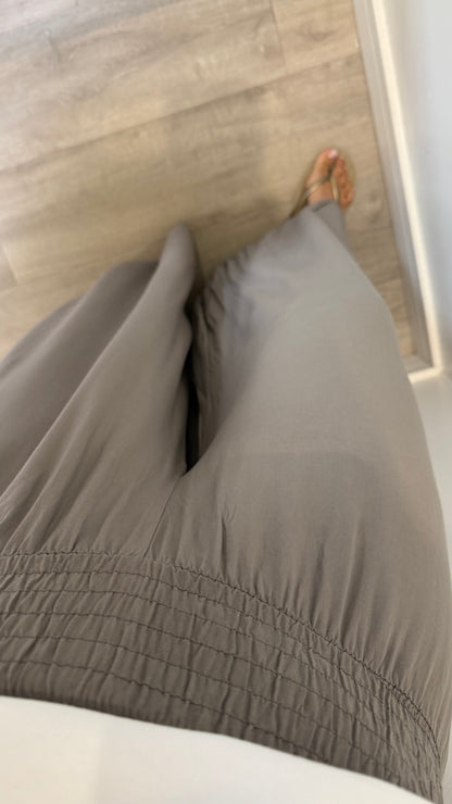 THE EVERYDAY FLOATY WIDE LEG TROUSERS - MOCHA