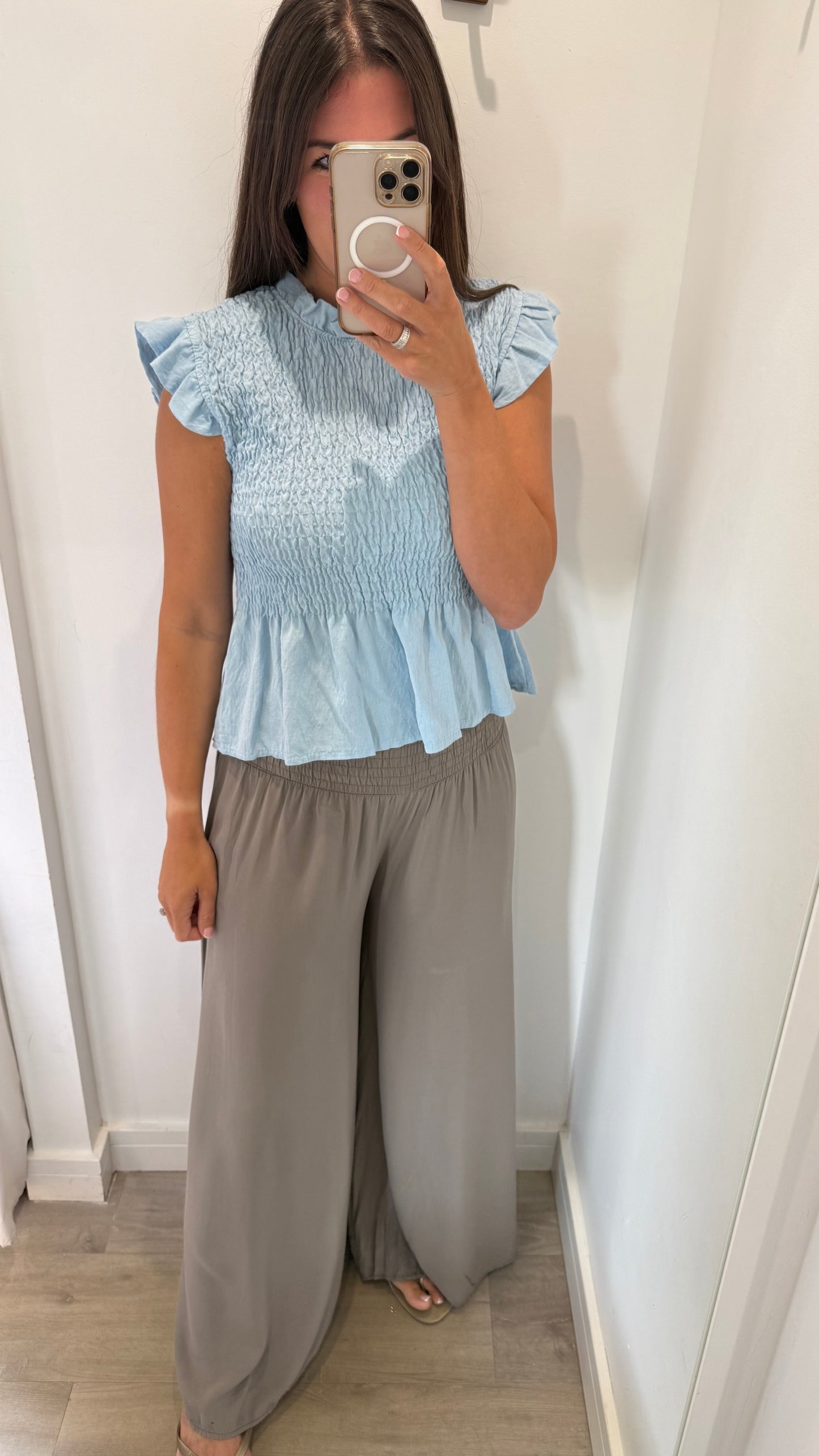 THE EVERYDAY FLOATY WIDE LEG TROUSERS - MOCHA