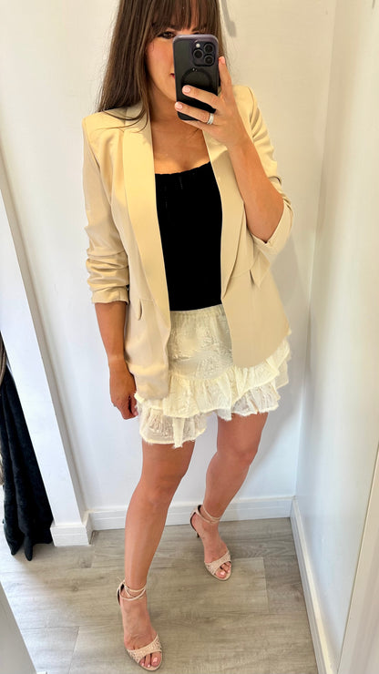 CREAM TEXTURED SKORT