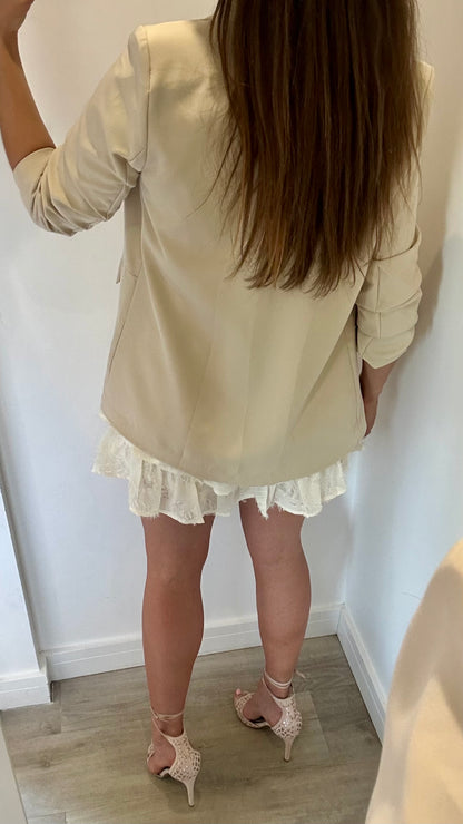 CREAM TEXTURED SKORT