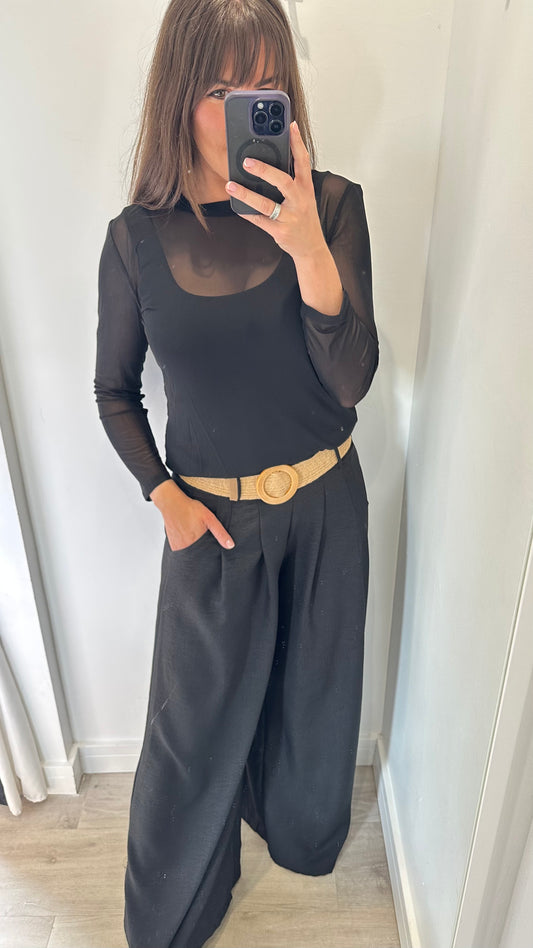 BLACK SHEER TOP